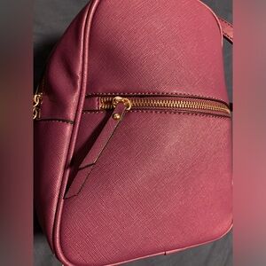 Purple Textured Backpack with Gold Zipper